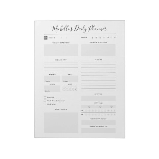 Dagelijkse Planner op maat gesneden lijst Notitieblok (Linkerzijde)