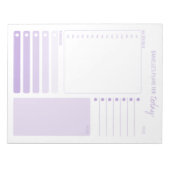 Dagelijkse planner paarse bloem planning aantekeni notitieblok (Voorkant)