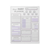 Dagelijkse planner Paarse schema notities en to do Notitieblok (Linkerzijde)