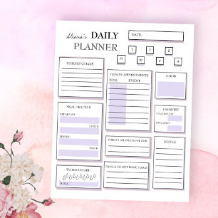 Dagelijkse planner Paarse schema notities en to do Notitieblok