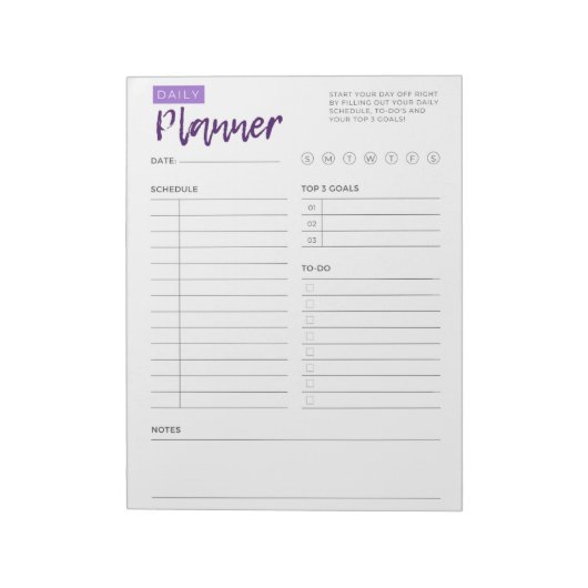Dagelijkse Planner Pad Notitieblok (Linkerzijde)