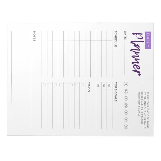 Dagelijkse Planner Pad Notitieblok (Voorkant)
