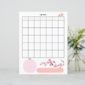 Dagelijkse planner pagina Blush Bloesems (Staand voorkant)