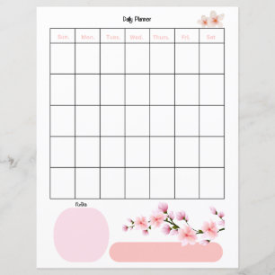 Dagelijkse planner pagina Blush Bloesems