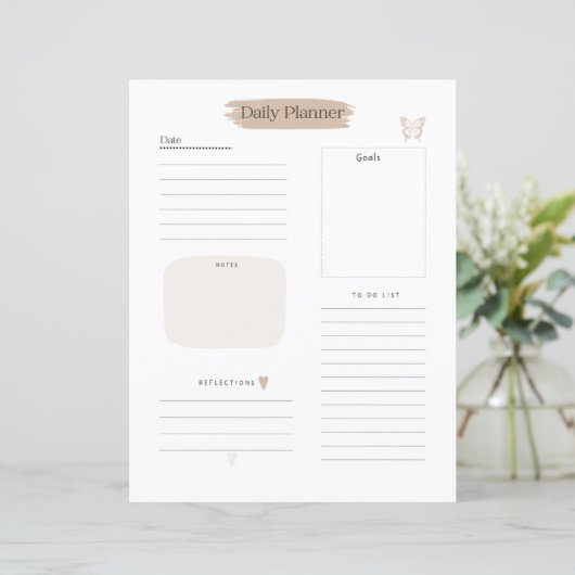 Dagelijkse Planner-pagina om te doen lijst en doel (Staand voorkant)