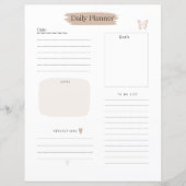 Dagelijkse Planner-pagina om te doen lijst en doel (Voorkant)