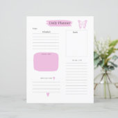 Dagelijkse planner pagina roze   (Staand voorkant)