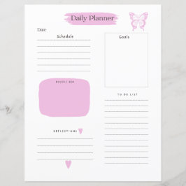 Dagelijkse planner pagina roze  