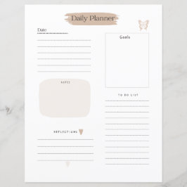 Dagelijkse planner pagina takenlijst en doelen