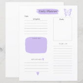 Dagelijkse planner pagina takenlijst mauve (Voorkant / Achterkant)