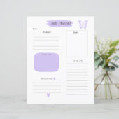 Dagelijkse planner pagina takenlijst mauve (Staand voorkant)