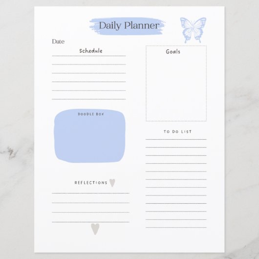 Dagelijkse planner pagina te doen lijst blauw (Voorkant)