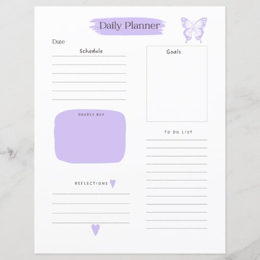 Dagelijkse planner pagina te doen lijst Mauve (Voorkant)