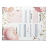 Dagelijkse planner pioenrozen bloemenrand  notitieblok (Voorkant)