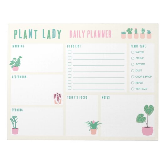 Dagelijkse Planner Plant Lady Notitieblok (Voorkant)