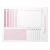 Dagelijkse planner roze schema notities en takenli notitieblok (Voorkant)