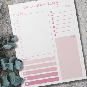Dagelijkse planner roze schema notities en takenli notitieblok