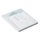 Dagelijkse planner script lichtblauw notitieblok (Schuin)