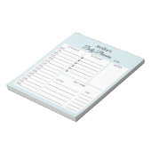 Dagelijkse planner script lichtblauw notitieblok (Linkerzijde)