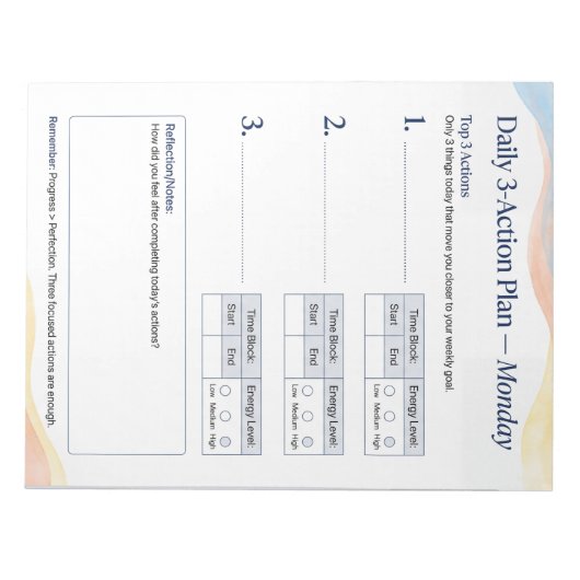 Dagelijkse planner – Slimme takenlijst | Maandag Notitieblok (Voorkant)
