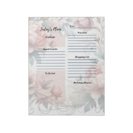 Dagelijkse planner stoffige pioen bloemendesign notitieblok