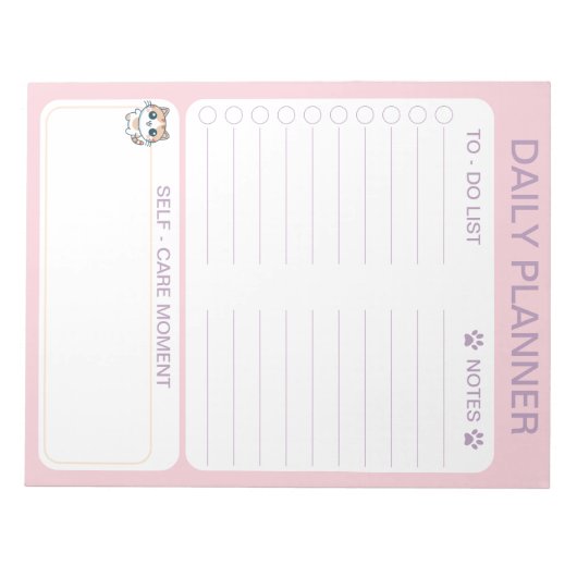 Dagelijkse Planner, To Do Lijst, Herinnering Cat Notitieblok (Voorkant)