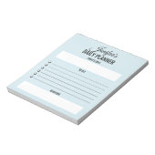 Dagelijkse planner To Do Script Blush Blauwe Notit Notitieblok (Linkerzijde)