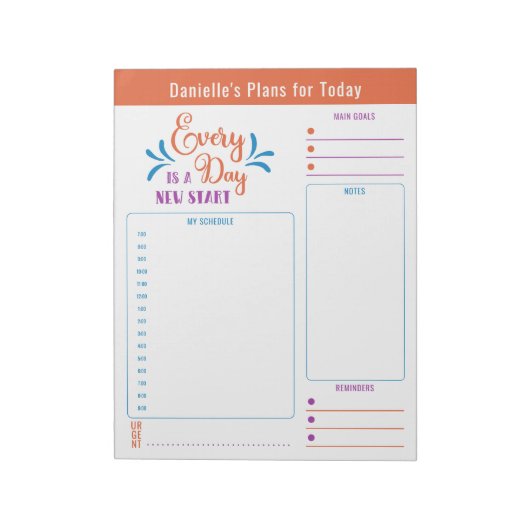 Dagelijkse Planner voor elke dag Notities van de D Notitieblok (Linkerzijde)