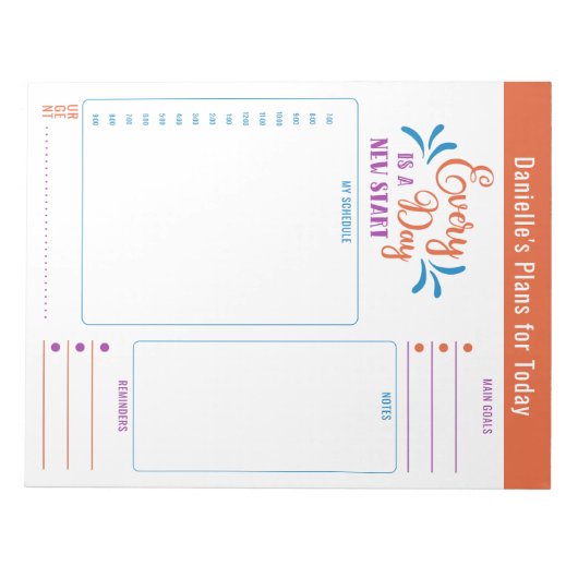 Dagelijkse Planner voor elke dag Notities van de D Notitieblok (Voorkant)