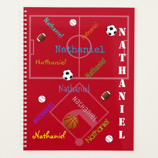 Dagelijkse planner voor kinderen - Sport Thema - H (Voorkant)