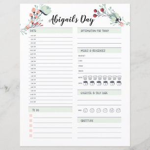 Dagelijkse planner voor tijdblokken van 6 uur 's o