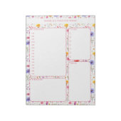 Dagelijkse Planner Wildflower Schema en To Do Lijs Notitieblok (Linkerzijde)