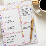 Dagelijkse Planner Wildflower Schema en To Do Lijs Notitieblok<br><div class="desc">Gepersonaliseerde Daily Planner met kleurrijke wilde bloemen voor een vrolijke start van uw dag. Het ontwerp heeft een aangepaste titel met secties voor uw planning, herinneringen, te doen lijst en notities. Deze tear away notitieblok is op elke pagina afgedrukt en duurt 40 dagen. Blader door mijn Teacher Gifts Collectie voor...</div>