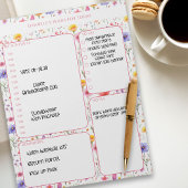 Dagelijkse Planner Wildflower Schema en To Do Lijs Notitieblok