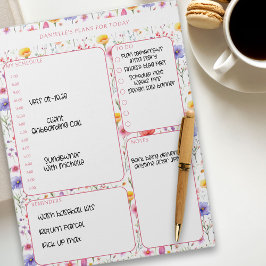 Dagelijkse Planner Wildflower Schema en To Do Lijs Notitieblok