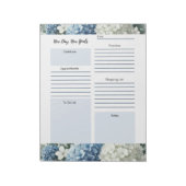 Dagelijkse Planner Wit Blauw Bloemen Notitieblok (Linkerzijde)