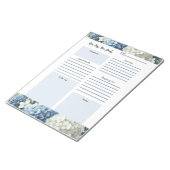 Dagelijkse planner wit blauwe bloemen notitieblok (Schuin)