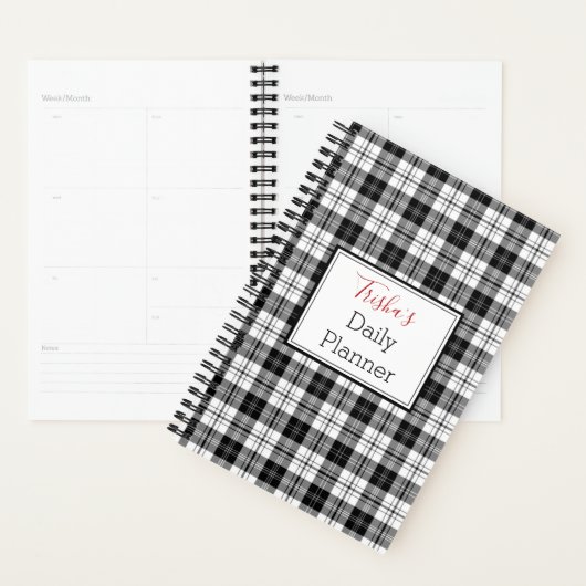 Dagelijkse planner - Zwart & Wit ruitpatroon - HAM (Display)