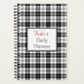 Dagelijkse planner - Zwart & Wit ruitpatroon - HAM (Voorkant)