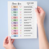 Dagelijkse plannerkaart voor kinderen schema ster flyer (Hand)