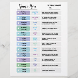 Dagelijkse plannerkaart voor kinderen schema ster  flyer