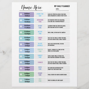 Dagelijkse plannerkaart voor kinderen schema ster  flyer