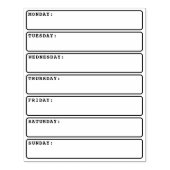 Dagelijkse plannerkalender-opsommingsteken voor jo rubberstempel (Afrduk)