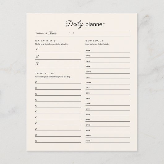 Dagelijkse plannerpagina (Voorkant)