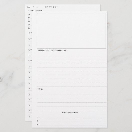 Dagelijkse plannerpagina's (Voorkant / Achterkant)