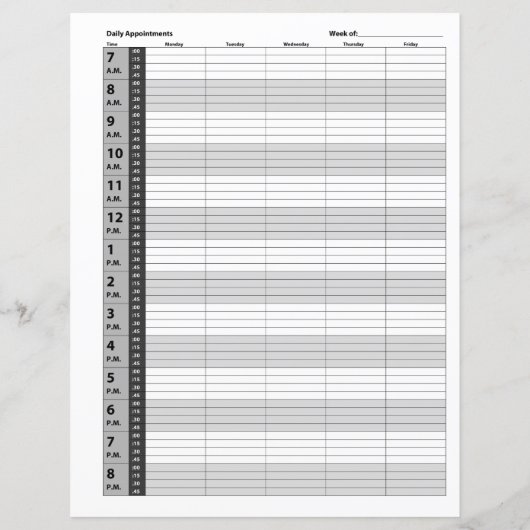 Dagelijkse planning voor benoeming | Grijs (Achterkant)
