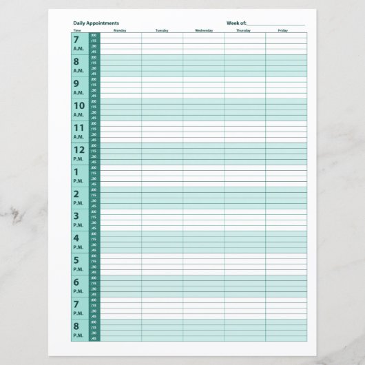 Dagelijkse planning voor benoeming | Munt Green (Voorkant)