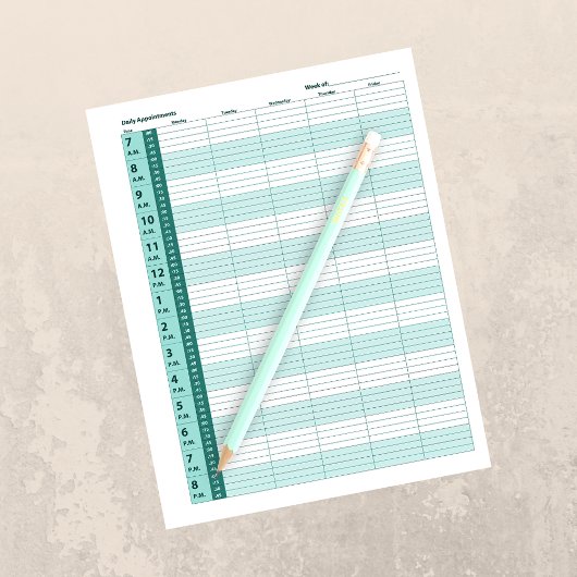 Dagelijkse planning voor benoeming | Munt Green