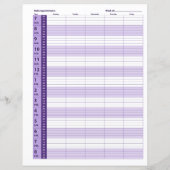 Dagelijkse planning voor benoeming | PAARS (Achterkant)