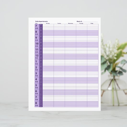 Dagelijkse planning voor benoeming | PAARS (Staand voorkant)